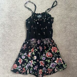 ANGIE brand floral black cami romper